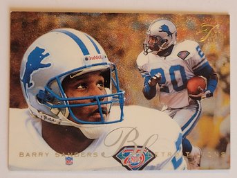 1995 Flair Preview Barry Sanders Football Card Lions