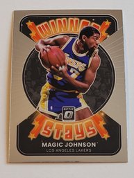 2021-22 Panini Donruss Optic Magic Johnson Winner Stays Insert Basketball Card Lakers