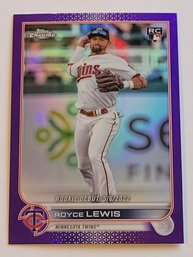 2022 Topps Chrome Royce Lewis Rookie Debut Purple Parallel Baseball Card Twins