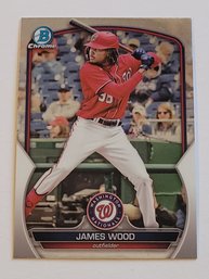 2023 Bowman Chrome James Wood Prospect Baseball Card Nationals