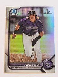 2022 Bowman Chrome Refractor Jordan Beck 1st Bowman Prospect Baseball Card Rockies