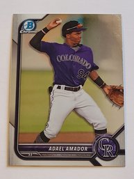 2022 Bowman Chrome Adael Amador Prospect Baseball Card Rockies