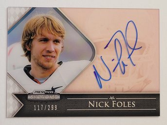 2012 Press Pass Showcase Auto #'d /299 Nick Foles Rookie Football Card Eagles