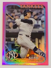 2024 Topps Chrome Juan Soto Pink Refractor Baseball Card Yankees