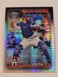 2024 Topps Chrome Will Smith Refractor Baseball Card Dodgers