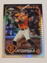 2024 Topps Chrome Tyler Fitzgerald Rookie Refractor Baseball Card Giants