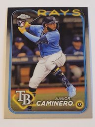 2024 Topps Chrome Junior Caminero Rookie Baseball Card Rays