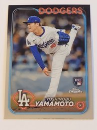 2024 Topps Chrome Yoshinobu Yamamoto Rookie Baseball Card Dodgers