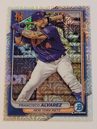 2024 Bowman Chrome Francisco Alvarez Mojo Refractor Baseball Card Mets