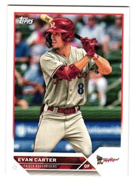 2023 Topps Pro Debut Evan Carter Prospect Baseball Card Rangers