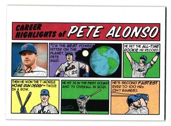 2022 Topps Heritage Pete Alonso Comics Career Highlights Insert Baseball Card Mets