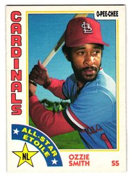 1984 O-Pee-Chee Ozzie Smith All-Star Baseball Card English / French Cardinals