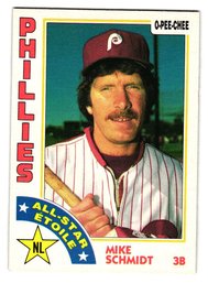 1984 O-Pee-Chee Mike Schmidt All-Star Baseball Card English / French Phillies
