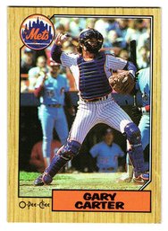 1987 O-Pee-Chee Gary Carter Baseball Card English / French Mets