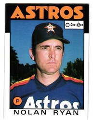 1986 O-Pee-Chee Nolan Ryan Baseball Card English / French Astros