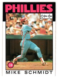 1986 O-Pee-Chee Mike Schmidt Baseball Card English / French Phillies
