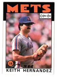 1986 O-Pee-Chee Keith Hernandez Baseball Card English / French Mets