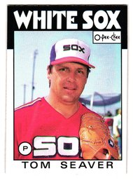 1986 O-Pee-Chee Tom Seaver Baseball Card English / French White Sox