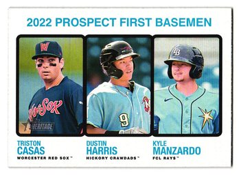 2022 Topps Heritage Minors First Base Prospects Triston Casas Dustin Harris Kyle Manzardo