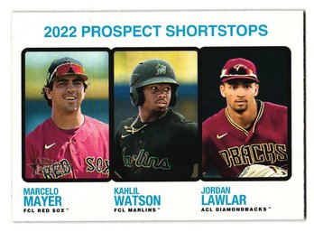 2022 Topps Heritage Minors Shortstops Prospects Marcelo Mayer Kahlil Watson Jordan Lawlar