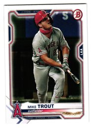 2021 Bowman Mike Trout Baseball Card Angels