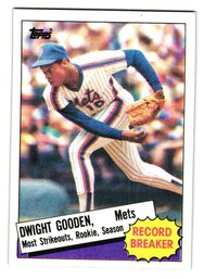 1985 Topps Dwight Gooden Record Breaker Rookie Baseball Card NY Mets