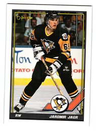 1991-92 O-Pee-Chee Jaromir Jagr Super Hockey Card Penguins