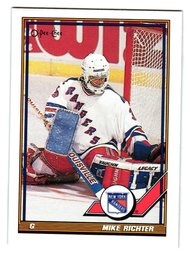 1991-92 O-Pee-Chee Mike Richter Hockey Card Rangers