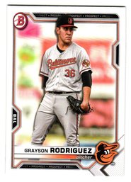 2021 Bowman Grayson Rodriguez Prospect Baseball Card Orioles