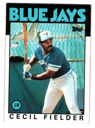 1986 Topps Cecil Fielder Rookie Baseball Card Blue Jays