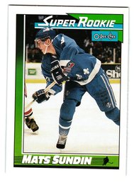 1991-92 O-Pee-Chee Mats Sundin Super Rookie Hockey Card Nordiques