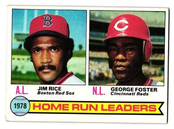 1979 Topps '78 Home Run Leaders Jim Rice / George Foster Baseball Card Red Sox / Reds