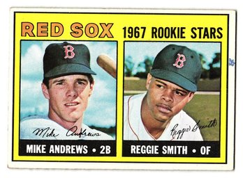 1967 Topps Red Sox Rookie Stars Baseball Card Mike Andrews / Reggie Smith