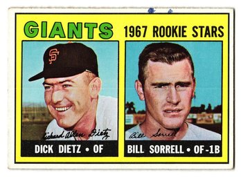 1967 Topps Giants Rookie Stars Baseball Card Dick Dietz / Bill Sorrell