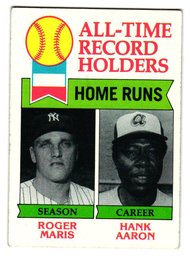 1979 Topps Hank Aaron / Roger Maris All-Time Record Holders Baseball Card Braves / Yankees
