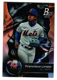 2023 Bowman Platinum Francisco Lindor Baseball Card Mets