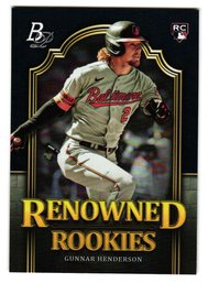 2023 Bowman Platinum Gunnar Henderson Renowned Rookies Insert Baseball Card Orioles