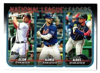 2024 Topps Pete Alonso / Matt Olson / Ozzie Albies NL. League Leaders Baseball Card