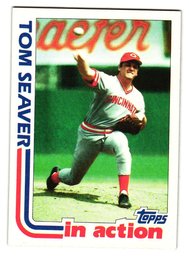 1982 Topps Tom Seaver In Action Baseball Card Reds