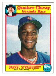 1986 Topps Quaker Chewy Darryl Strawberry Baseball Card Mets