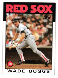 1986 Topps Wade Boggs Baseball Card Red Sox