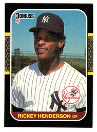1987 Donruss Rickey Henderson Baseball Card Yankees