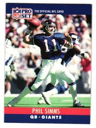 1990 Pro Set Phil Simms Football Card Giants