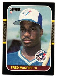 1987 Donruss Fred McGriff Rookie Baseball Card Blue Jays