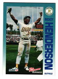 1992 Fleer 7-11 Citgo The Performer Collection Rickey Henderson Baseball Card A's