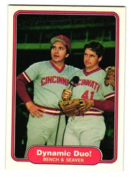 1982 Fleer Johnny Bench / Tom Seaver Dynamic Duo Baseball Card Reds