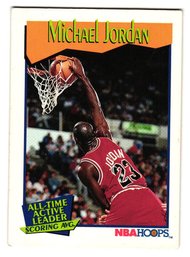 1991 NBA Hoops Michael Jordan All-Time Active Leader Basketball Card Bulls