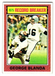 1976 Topps George Blanda '75 Record Breaker Football Card Raiders
