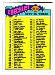1977 Topps Checklist Football Card #256 (Unmarked)