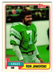 1981 Topps Ron Jaworski Football Card Eagles
